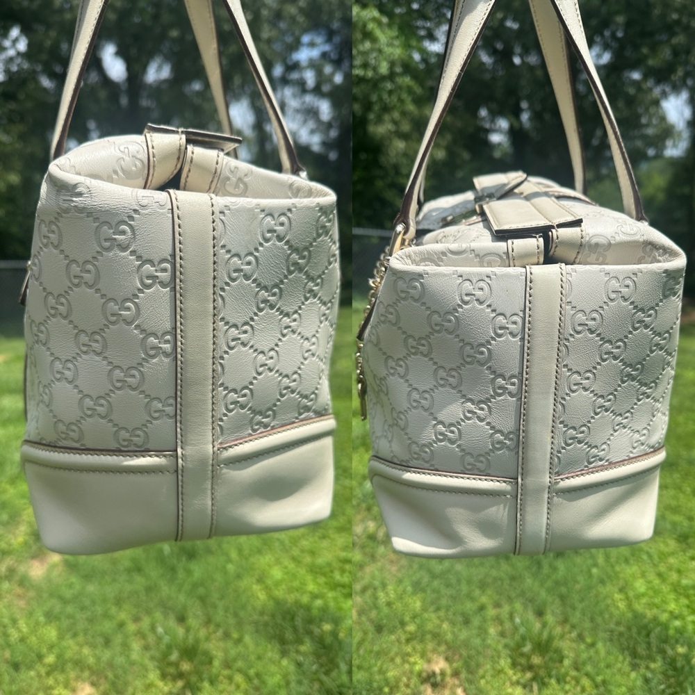 Gucci Leather Treasure Bag White and Beige w/ Key, charm, dusty & COA - Picture 14 of 17